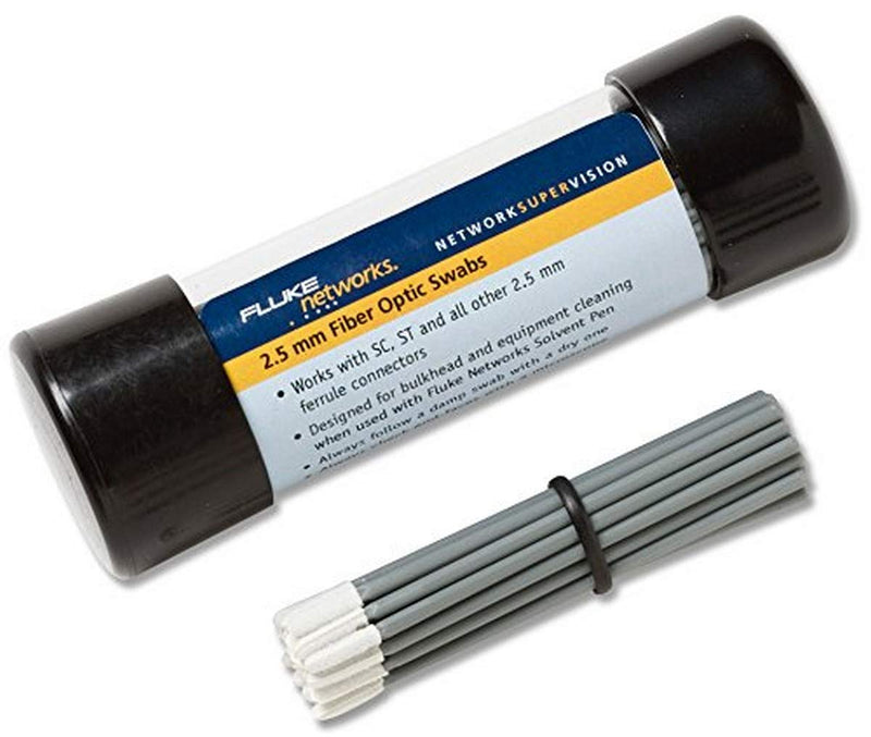 [Australia - AusPower] - Fluke Networks NFC-SWABS-2.5MM Fiber Optic SC and ST Port Cleaning Swabs for 2.5 mm Bulkheads and Tight Spaces 2.5MM DIAMETER SWABS 