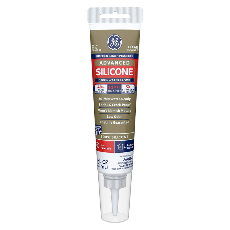 [Australia - AusPower] - GE Sealants & Adhesives GE284 Advanced Silicone 2 Kitchen & Bath Sealant, 2.8oz, Clear, 2 Fl Oz 