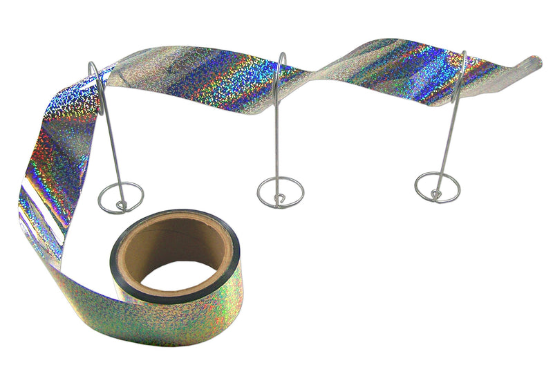 Bird-X Irri-Tape, Holographic Bird Scare Tape, Iridescent Foil Reflective Tape for Multi-Sensory Attack, Easy to Install, 2" W x 100' L 2" x 100ft Length