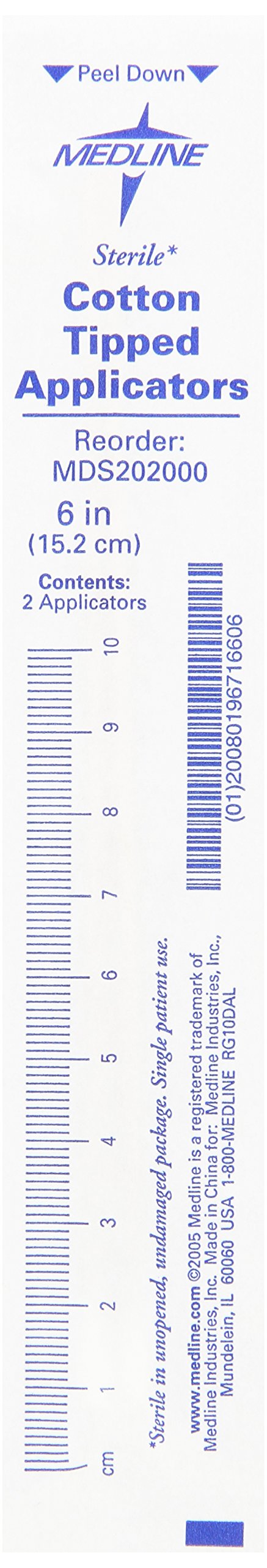[Australia - AusPower] - Medline MDS202000 Sterile Cotton-Tipped Applicators White Pack of 200 wood 