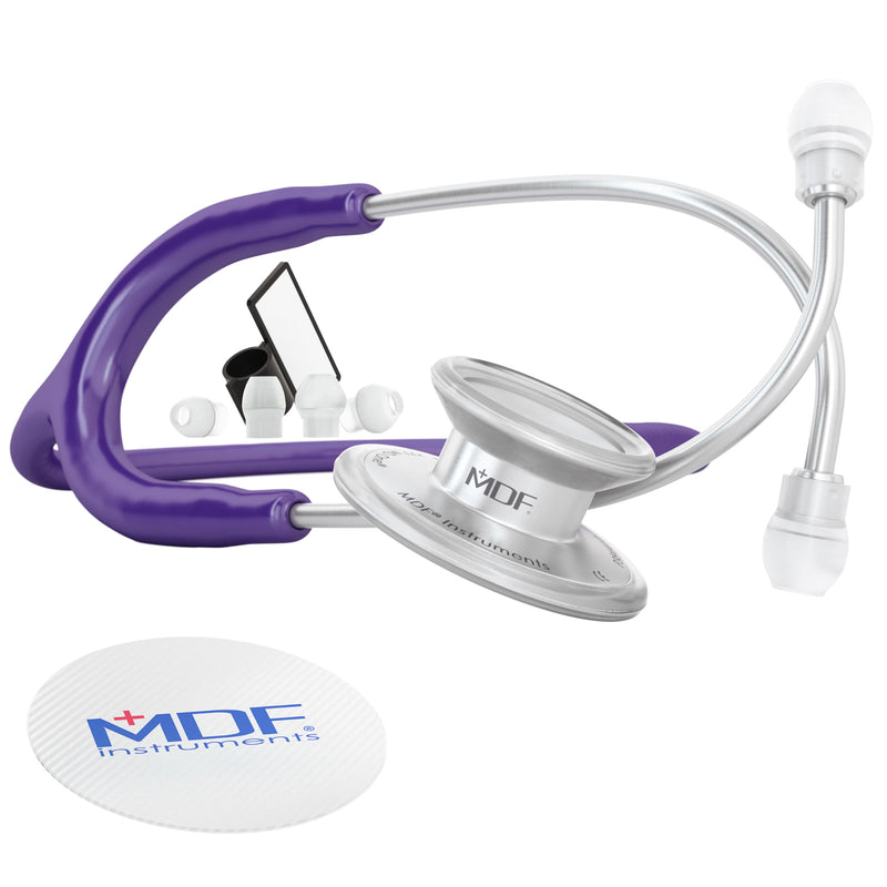 [Australia - AusPower] - MDF Instruments, MD One Stainless Steel Stethoscope, Adult, Purple Tube, Silver Chestpieces-Headset, MDF77708 
