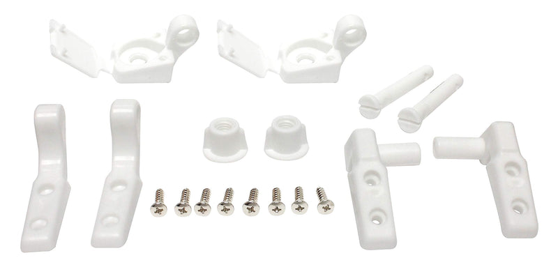 Plumb Pak PP835-34 Leaf Straight Universal Fit Toilet Seat Hinge, Plastic, 4" x 5", White