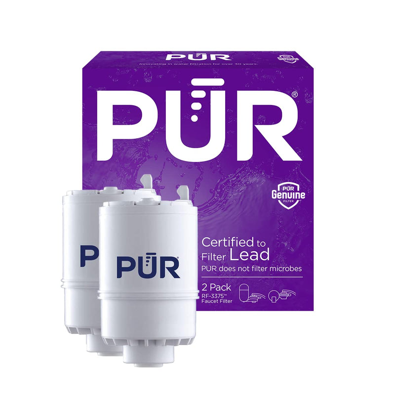 [Australia - AusPower] - PUR Faucet Mount Replacement Filter 2-Pack, Genuine PUR Filter, 2-in-1 Powerful Filtration, Includes Lead Removal, 6-Month Value, White (RF33752) 2 Pack 