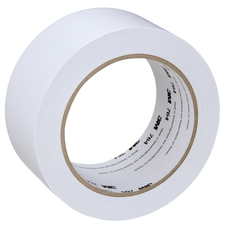 [Australia - AusPower] - 3M Vinyl Tape 764, General Purpose, 2 in x 36 yd, White, 1 Roll, Light Traffic Floor Marking Tape, Social Distancing, Color Coding, Safety, Bundling 