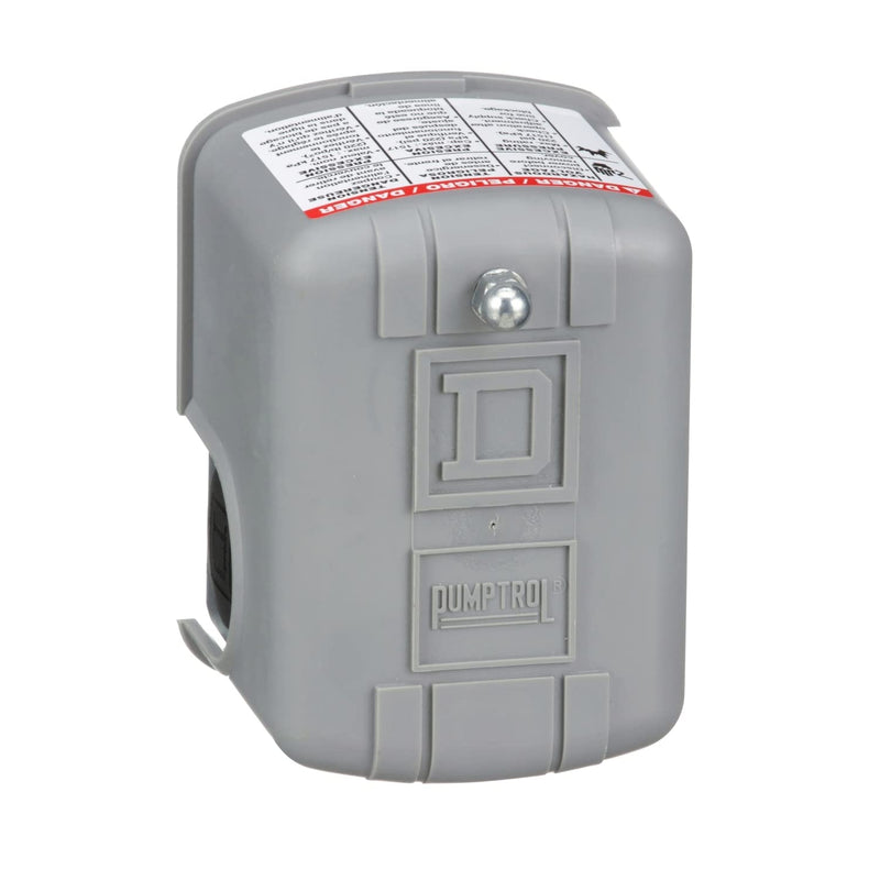 Telemecanique Sensors 9013FHG12J52 Air-Compressor Pressure Switch, 125 psi Set Off, 30 psi Fixed Differential, 1/4" NPSF Internal, Grey
