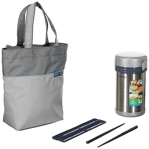 Zojirushi Thermal Stainless Lunch Box BENTO BAKO | SL-NC09-ST (Japan Import) 12.5 x 11 x 20.5 cm (without bag) Solid