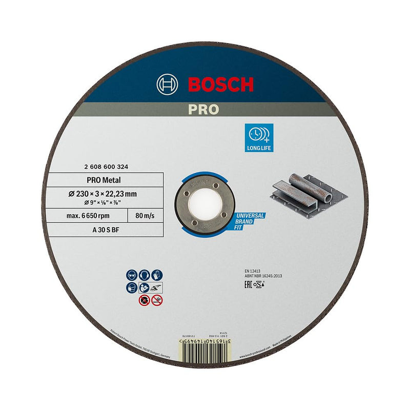 Bosch Professional 2608600324 Sanding Accessories Cutting Disc Blue 230 mm Diameter: 230 mm 230 x 3 mm straight