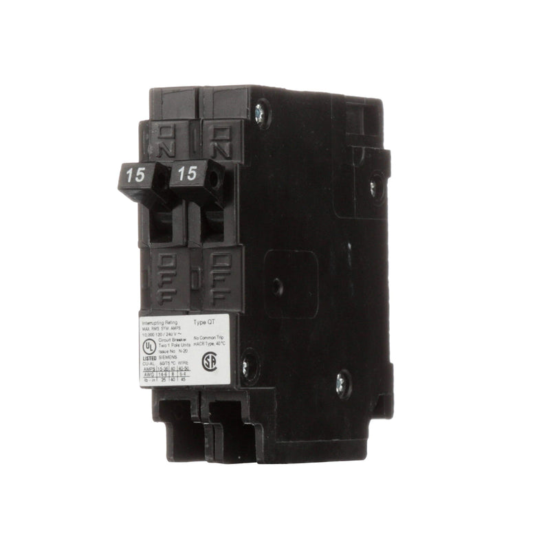 [Australia - AusPower] - Siemens -HI Q1515NC Two 15-Amp Single Pole 120-Volt Non-Current Limiting Circuit Breaker 1 Count (Pack of 1) 