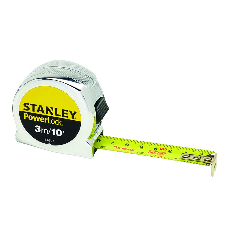 Stanley STA033523 Micro Powerlock Classic Tape, Dual Scale, 3m Length x 19mm Width Multi 3 m
