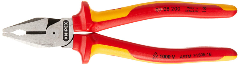 KNIPEX Tools - High Leverage Combination Pliers, 1000V Insulated (0208200US), 8 inches
