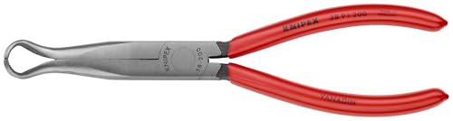 KNIPEX 38 91 200 long nose needle-nose pliers for spark plugs, 200 mm inscribed handles