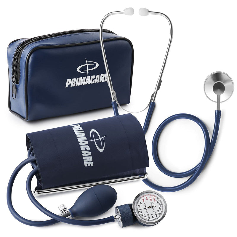 [Australia - AusPower] - PrimaCare Medical Supplies DS-9196 Professional Classic Series XLarge Adult Size Manual Blood Pressure Kit, Long Lasting Latex Inflation System with D-Ring Cuff and Stethoscope, Navy, XLarge Adult 