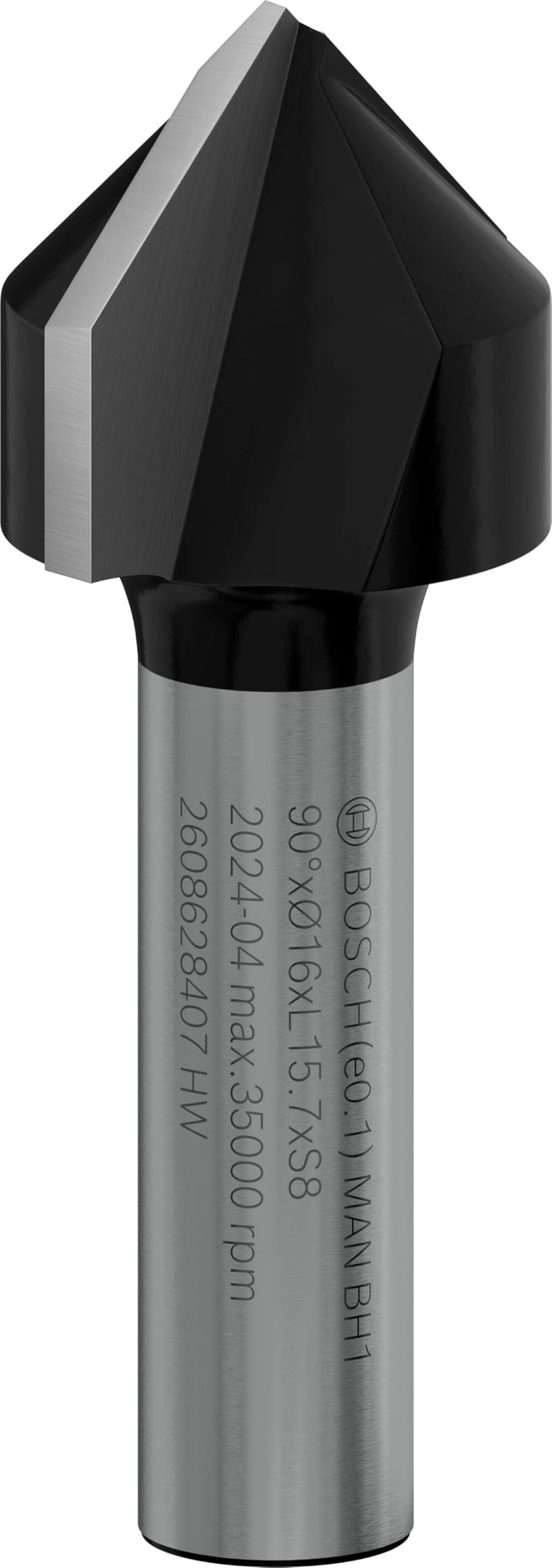 Bosch 2608628407 V-Grooving Cutter, Black/Silver, 16 x 16 x 8 mm 90°