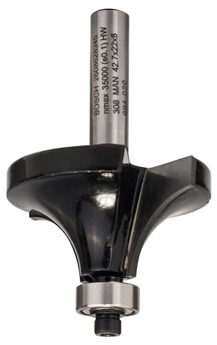 Bosch Professional Round Milling Cutter Standard for Wood (for wood, radius 15 mm, working length 20 mm, total length 66 mm, accessory hand mill) R1 15 mm, L 21.6 mm
