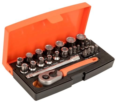 Bahco SL25 25-piece 1/4-inch drive metric socket and bit set, 4–13mm single set
