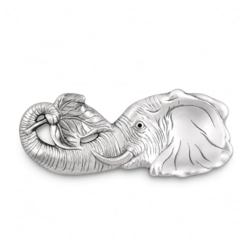 Arthur Court Elephant Spoon Rest Aluminum Decorative Holder for Kitchen Utensils 8 x 3.5 Inches