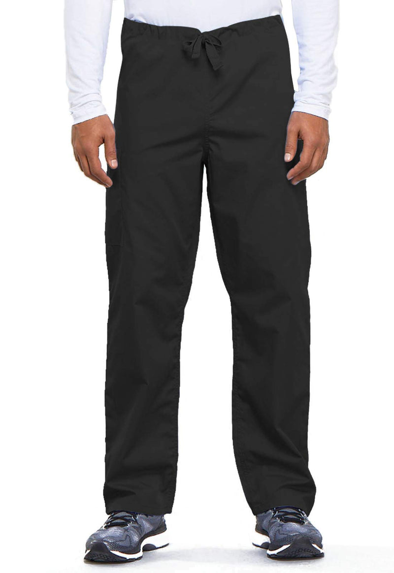 [Australia - AusPower] - Cherokee Cargo Pant for Men and Women with 3 Pockets Adjustable Webbed Drawstring 4100 Large Black 
