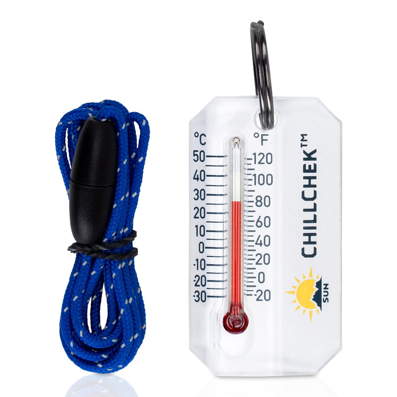 [Australia - AusPower] - Sun Company ChillChek - Waterproof Thermometer with Breakaway Lanyard | Water Proof Temperature Gauge for Swimming, Diving, Snorkeling, Fishing, or Camping | Small Portable Outdoor Thermometer 