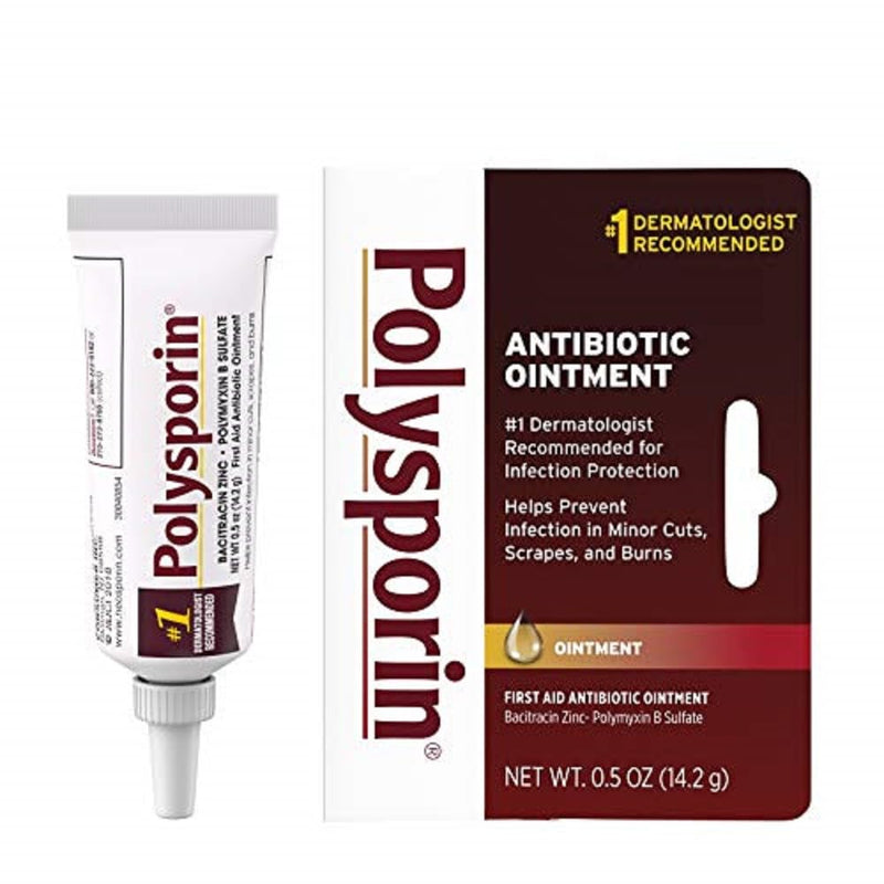 [Australia - AusPower] - Polysporin First Aid Topical Antibiotic Skin Ointment with Bacitracin Zinc & Polymyxin B Sulfate, for Infection Protection & Wound Care, Neomycin-Free, Travel Size, 0.5 oz 