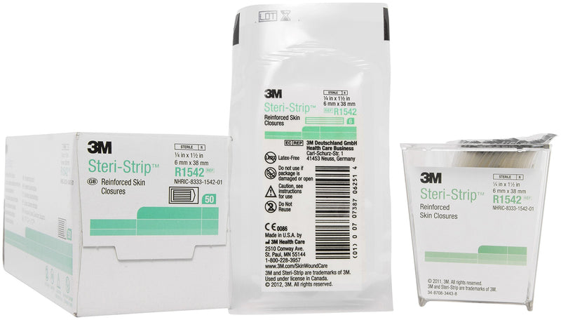 [Australia - AusPower] - 3M Steri-Strip™ Skin Closures, Reinforced, 1/4" x 1 1/2", 6/Pk, 50Pks/Bx 