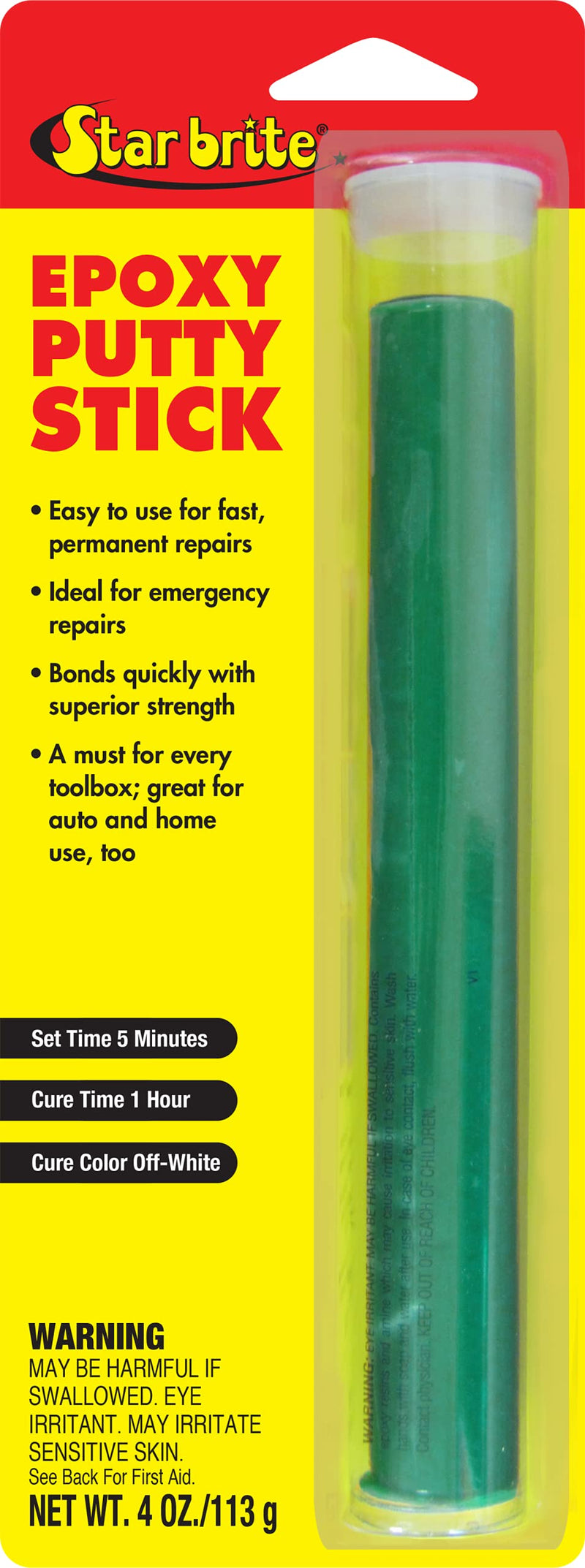 [Australia - AusPower] - STAR BRITE 4 Oz Epoxy Putty Stick - Easy, Fast, Permanent Repairs Even Underwater - Repair Boat Hulls, Decks, Pools, Spas, Hot Tubs, Leaking Gaskets, Tanks, Gutters & More Fiberglass, Wood, Plastic 