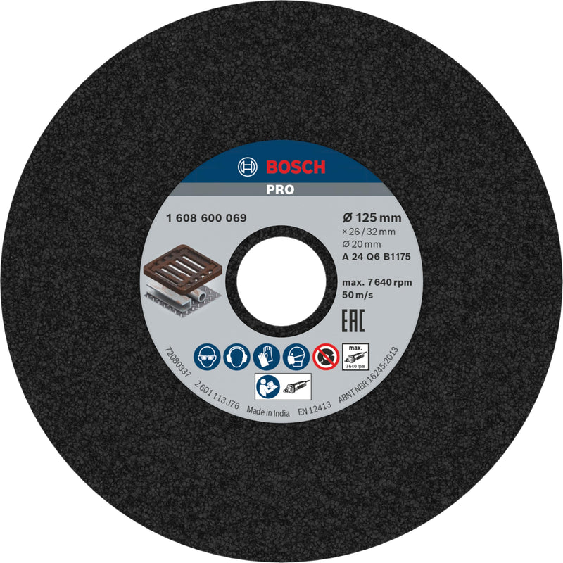 Bosch Professional 1 x Sanding Disc (for Grey Cast Iron, Diameter 125 mm, Grit 24, Accessories for Straight Sanders) Ø 125 mm