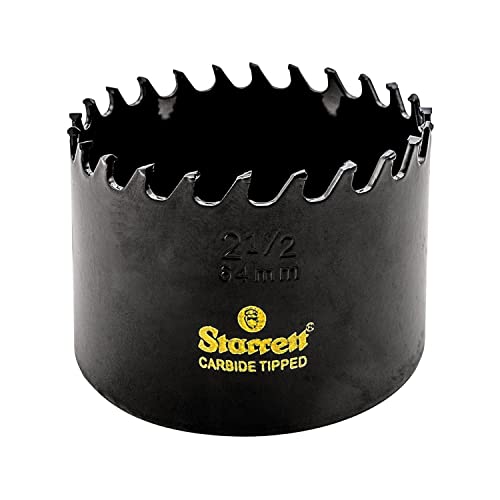 Starrett carbide tipped hole saw, 3 TPI, 2-1/2-inch diameter, 1-5/8-inch cutting depth