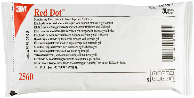 [Australia - AusPower] - 3m Red Dot Monitoring Electrode - Model 2560 - Bag of 50 