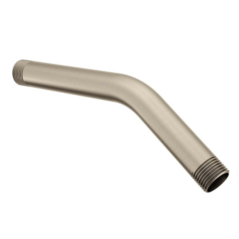 Moen Brushed Nickel Standard Shower Arm with 1/2-Inch Universal Threads, 8-Inch, 123815BN | 8" extended reach, universal 1/2" threads, brushed nickel finish, durable metal build, standard shower fit 8 Inch