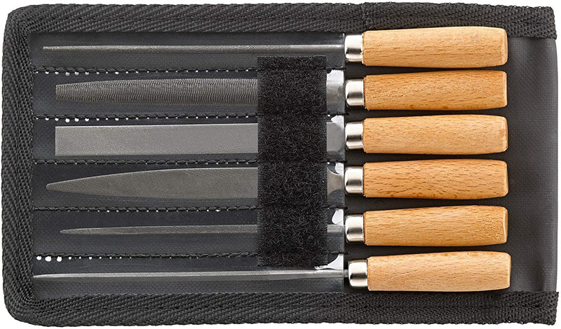 [Australia - AusPower] - Stahlwille 72230001 Warding Files, 6 Pieces Set, 1 File each, Hand, Flat, Half round, Three Square, Square, and Round, for Sharpening and Filing Needs, Hardened Alloy Steel, Made in Germany 