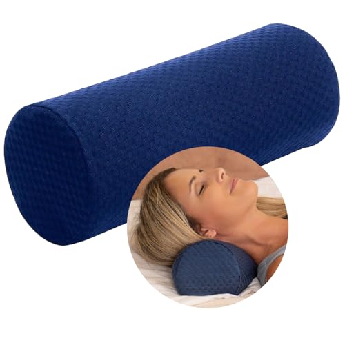 Carex Memory Foam Cervical Neck Pillow, Round - Contoured Design to Support Neck and Shoulders, Relieve Pain and Pressure, Neck Roll Pillow for Sleeping, Memory Foam 1 Count (Pack of 1)