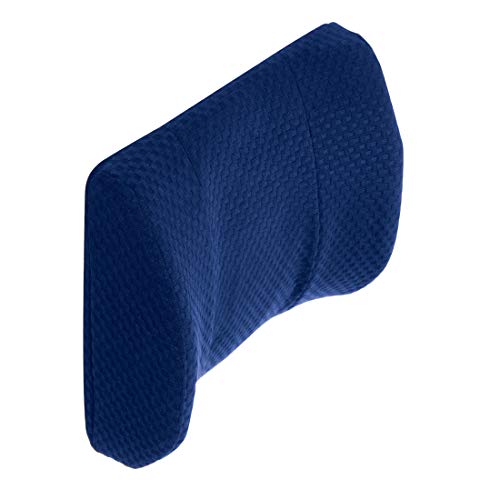 Carex lumbar support pillow for office chairs, contoured back cushion providing lower back comfort and ergonomic support.
