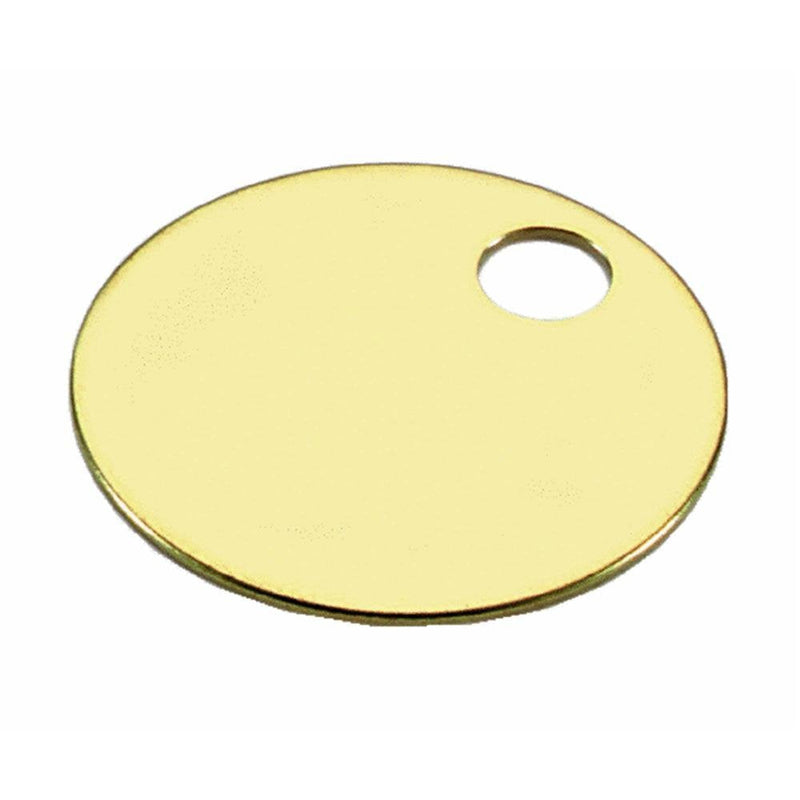 [Australia - AusPower] - Lucky Line Solid Brass Round Tag - One Hole and 1-1/4 Inch Diameter, 100 Per Box (26012) 