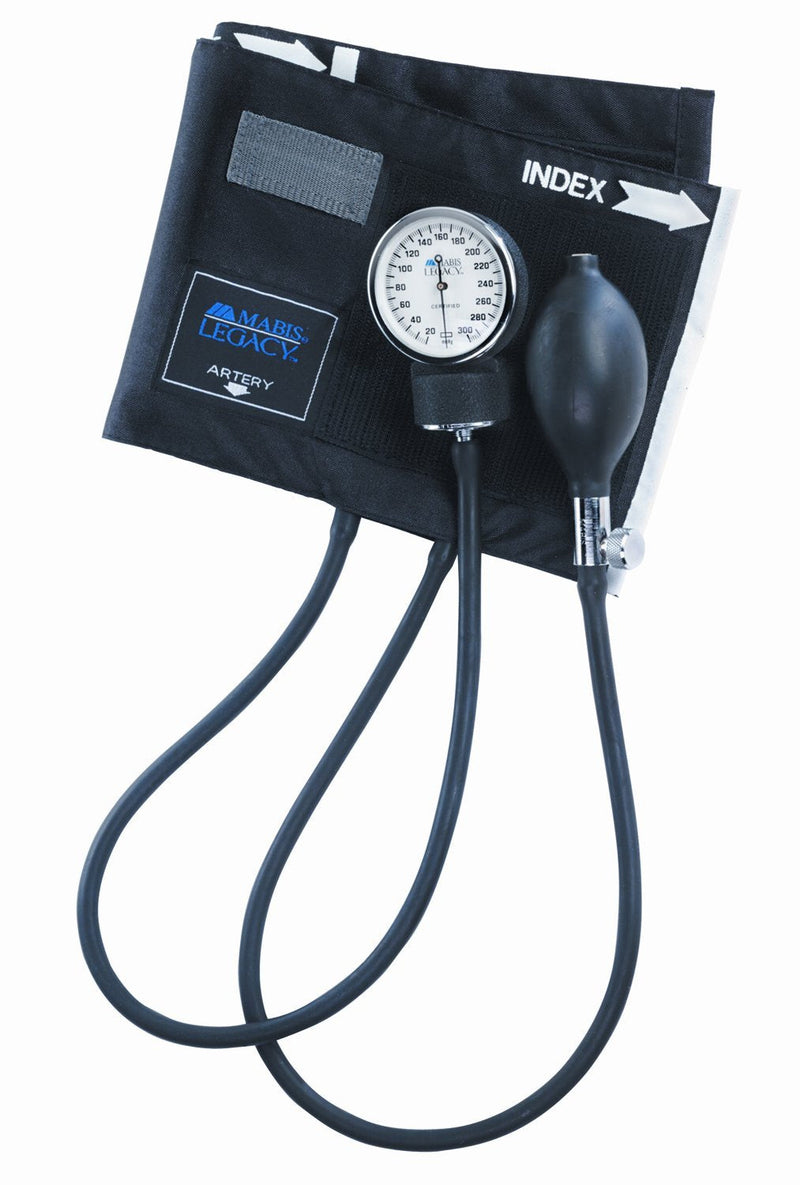 [Australia - AusPower] - MABIS LEGACY Series Aneroid Sphygmomanometer Manual Blood Pressure Monitor with Calibrated Black Nylon Arm Cuff, Cuff Size 7.7 to 11.3 Inches, Zippered Carrying Case, Child 