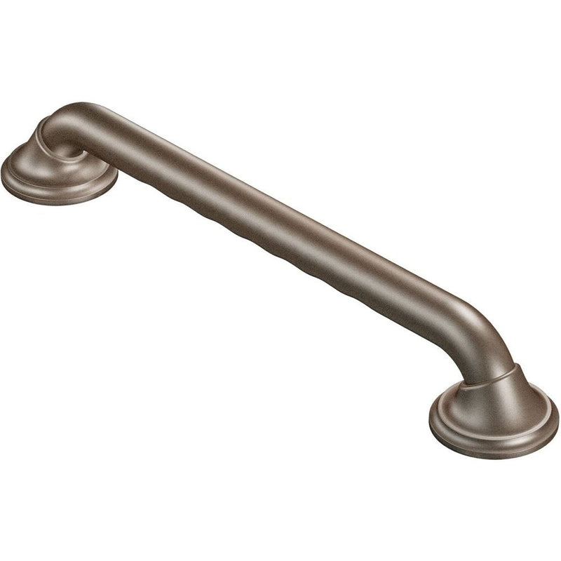 Moen LR8724D3GOWB Bathroom Safety 24-Inch Designer Safety Bathroom Grab Bar with Curled Grip, Old World Bronze 24 Inch