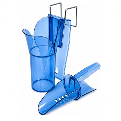 San Jamar Saf-T-Scoop ice scoop with Guardian Mount, 6 oz to 10 oz capacity, stainless steel scoop for efficient ice handling.