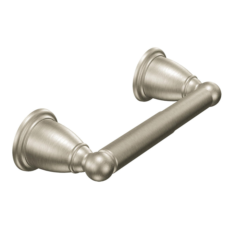 Moen Brantford Traditional Brushed Nickel Spring-Loaded Wall Mounted Toilet Paper Holder, YB2208BN 1 Count (Pack of 1)
