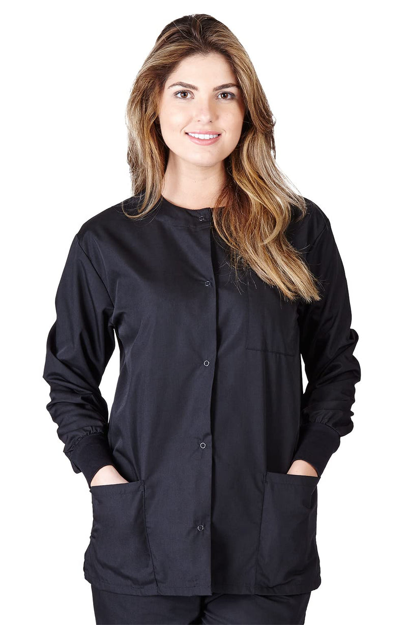 [Australia - AusPower] - Natural Uniforms Warm Up Scrub Jacket Large Black 