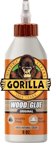 Gorilla Wood Glue Fast Clamp water-resistant PVA, 8 oz bottle for woodworking projects