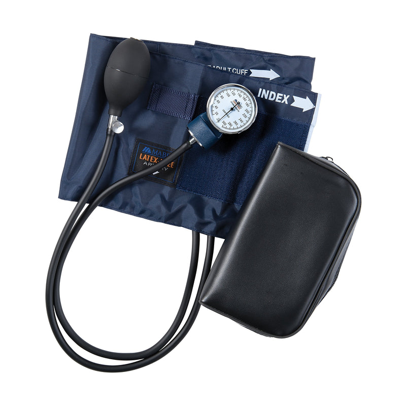 [Australia - AusPower] - MABIS Precision Series Aneroid Sphygmomanometer Manual Blood Pressure Set with Calibrated, Nylon Cuff and Carrying Case, FSA HSA Eligible, Adult Large, Latex Free 
