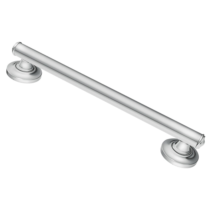 Moen LR8724D1GCH Bathroom Safety 24-Inch Designer Bathroom Grab Bar with Curled Grip, Stainless 24 Inch Chrome