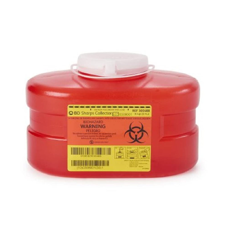 [Australia - AusPower] - B-D Multi-Use One-Piece Sharps Containers - Regular Funnel Vented Cap, 3.3 Quart 