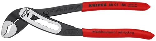 KNIPEX Alligator 88 01 180 SBA tongue-and-groove water pump pliers in red and blue handles