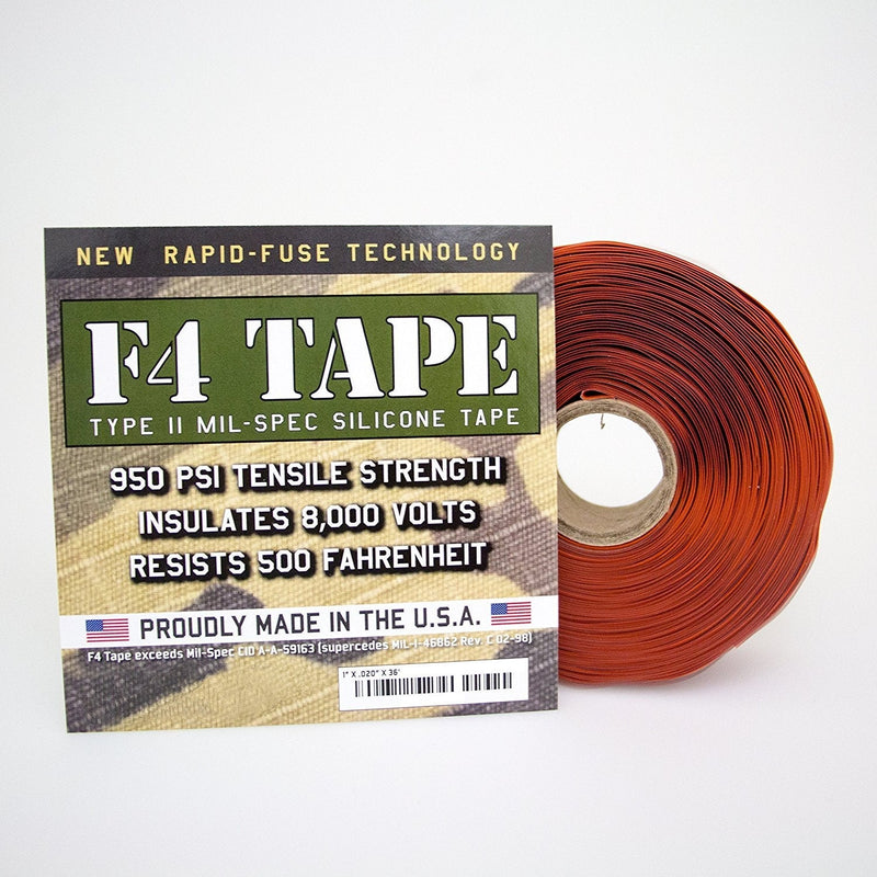 [Australia - AusPower] - Bond It F4 Emergency Self-Fusing Silicone Tape, Repair Plumbing Pipe & Radiator Hose Leak, Electrical Insulation, Permanent Bonding, Waterproof, 1" x 36' x 20mil, Red Red Oxide 