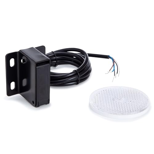 EtiamPro IR Light Barrier Sensor, Infrared Light Barrier with 10 m Range, Retroreflective Detection, IP44 for Indoor and Outdoor Use, Fast Response, NO Relay for Access Control and