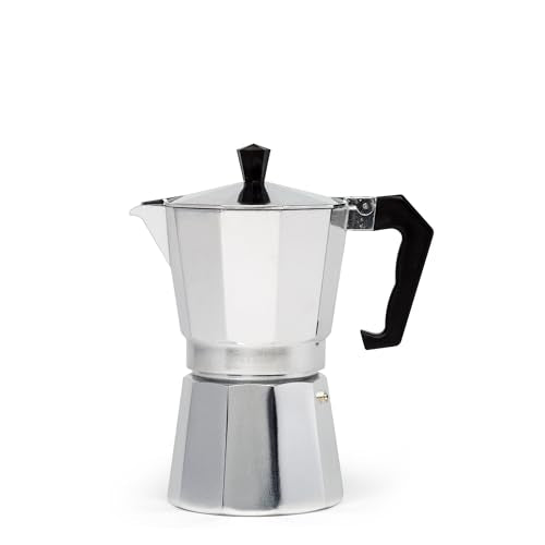 Primula Classic Stovetop Espresso and Coffee Maker, Moka Pot for Italian and Cuban Café Brewing, Greca Coffee Maker, Cafeteras, 6 Espresso Cups, Silver 6 Cup