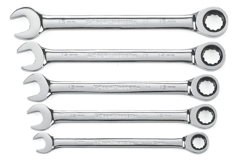 GEARWRENCH Ratcheting Combination Metric Wrench Set 5 Pc. 12 Point - 93004D 5 Piece Metric