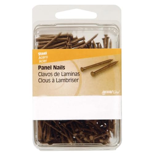 Hillman Philstone 41802 6 oz 1-inch oak-colored interior panel finish nails box
