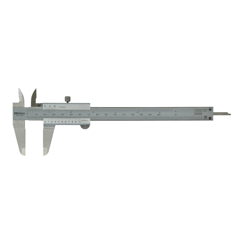 Mitutoyo 150 mm Analogue vernier caliper 0.5 mm | 1/128 in / 0.05 mm, metric/inch, mechanical reading, robust Single