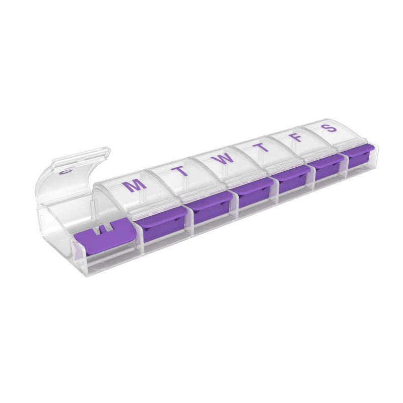 [Australia - AusPower] - EZY DOSE Weekly (7-Day) Pill Case, Medicine Planner, Vitamin Organizer Box, X-Large Push-Button Compartments, Convenient and Easy to Use, Color May Vary, BPA Free X-Large 8.75"x2"x1" 